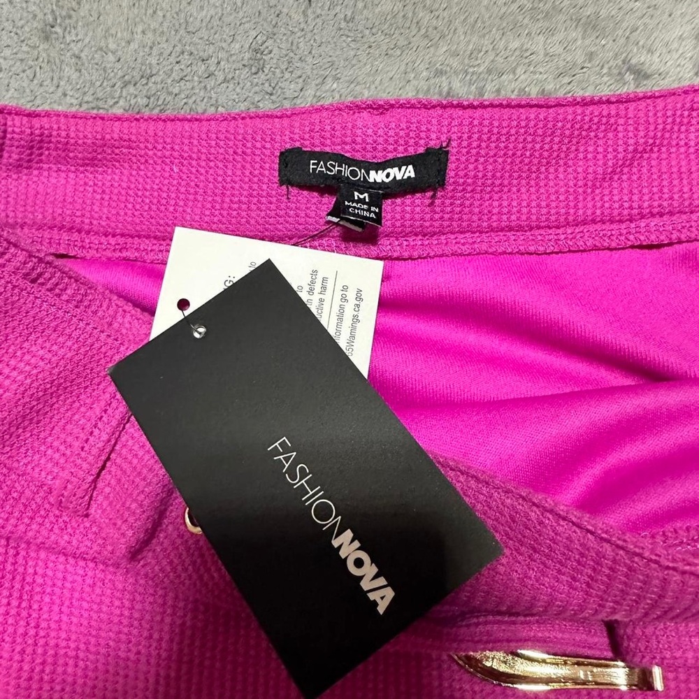 Fashion Nova Pink Belted Mini Skirt